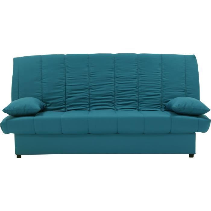 3-seater click-clack sofa bed - Duck blue - W 190 x D 92 cm - MILA