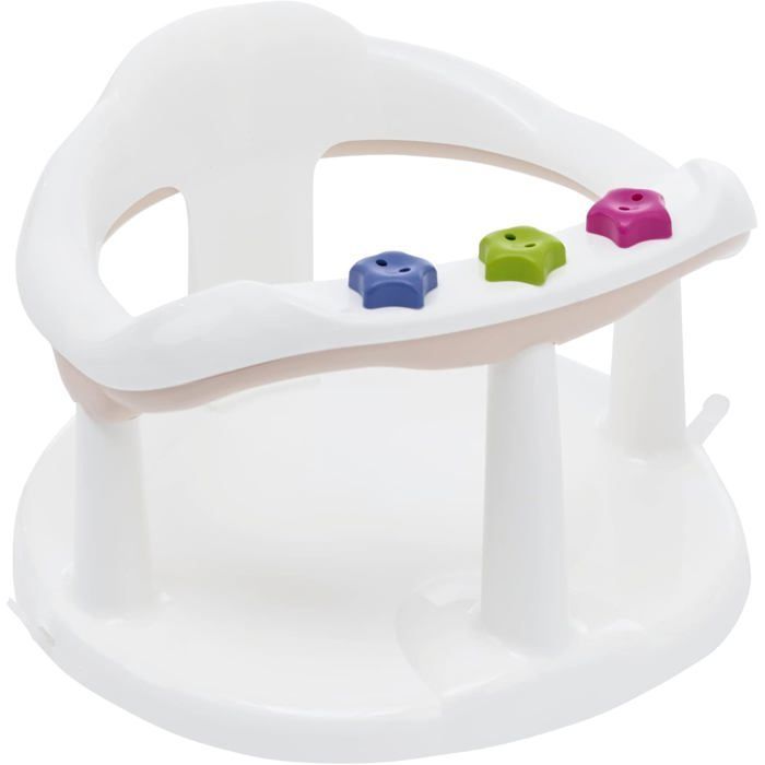 Cómoda silla de baño para bebés con aro de juego - Instalación rápida y estable - Para niños de 7 a 16 meses