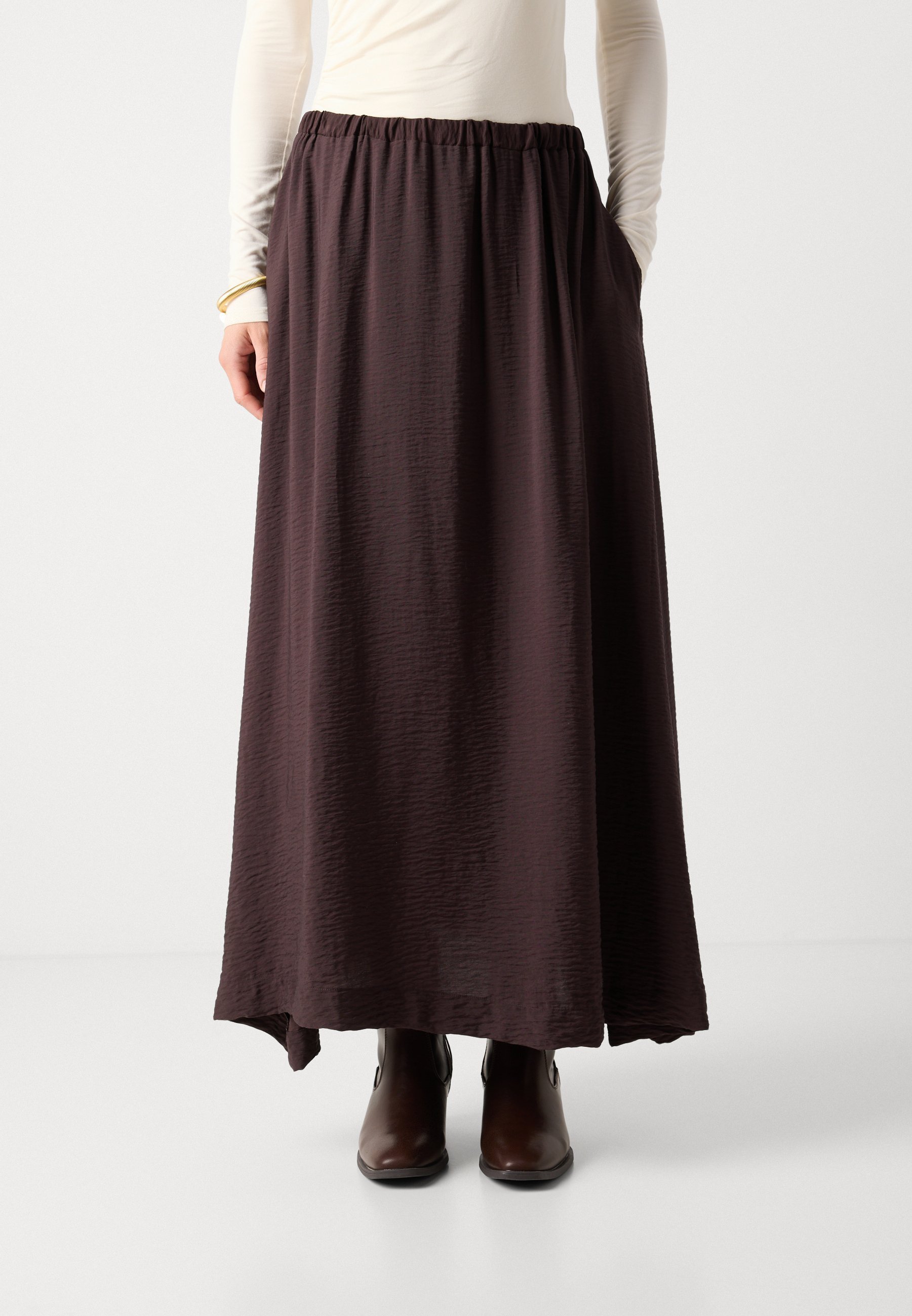 Lindex SKIRT KAMALA - Maxirok - donkerbruin