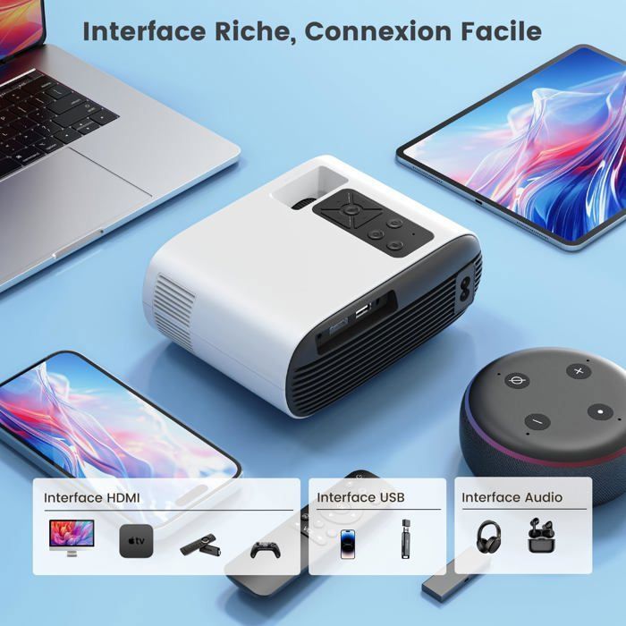 Auto Keystone Mini -projektori Full HD Tukee 1080P 16000 lumenia Mini-videoprojektori WiFi Bluetooth