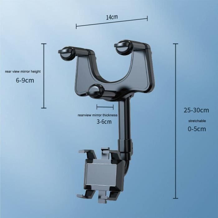 Soporte para teléfono de coche, soporte para teléfono en el espejo retrovisor del coche, soporte para teléfono de coche, giratorio 360° y A46