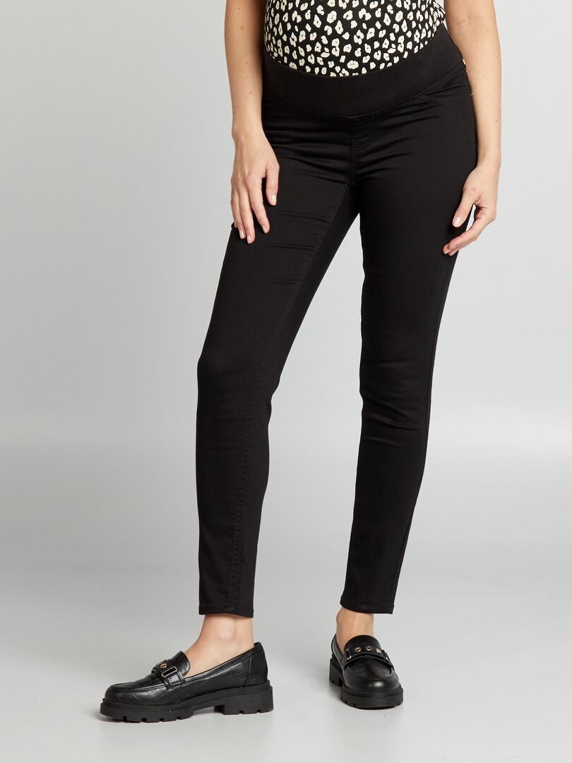 Calças de malha elástica estilo jegging - pretas