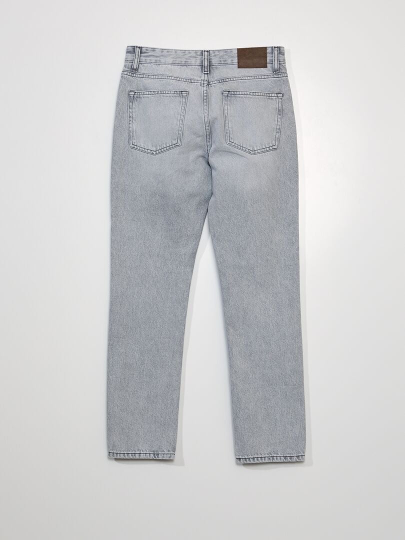 Calça jeans reta com 5 bolsos - L30 - CINZA