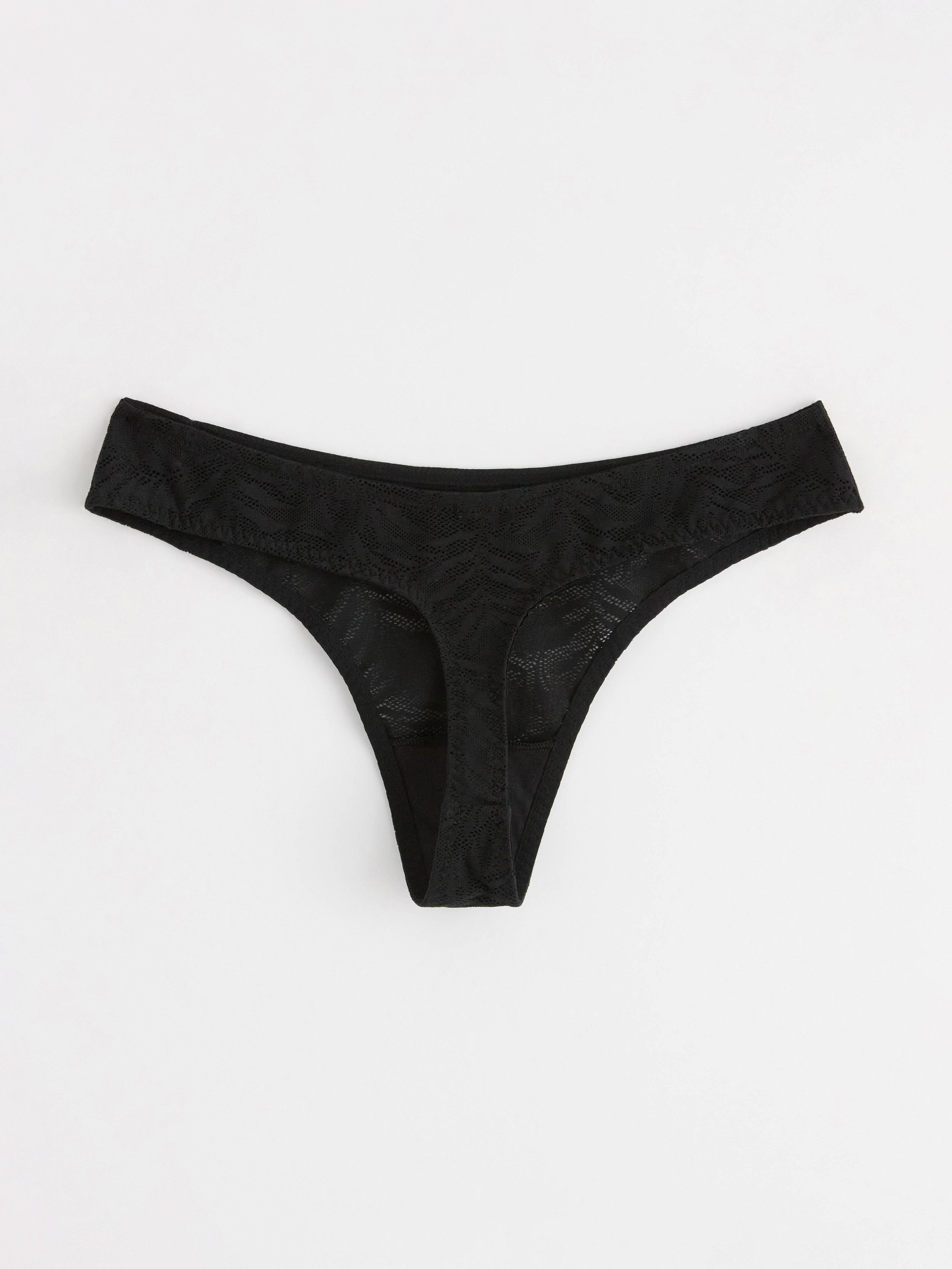 Stringtrosa i spets Black