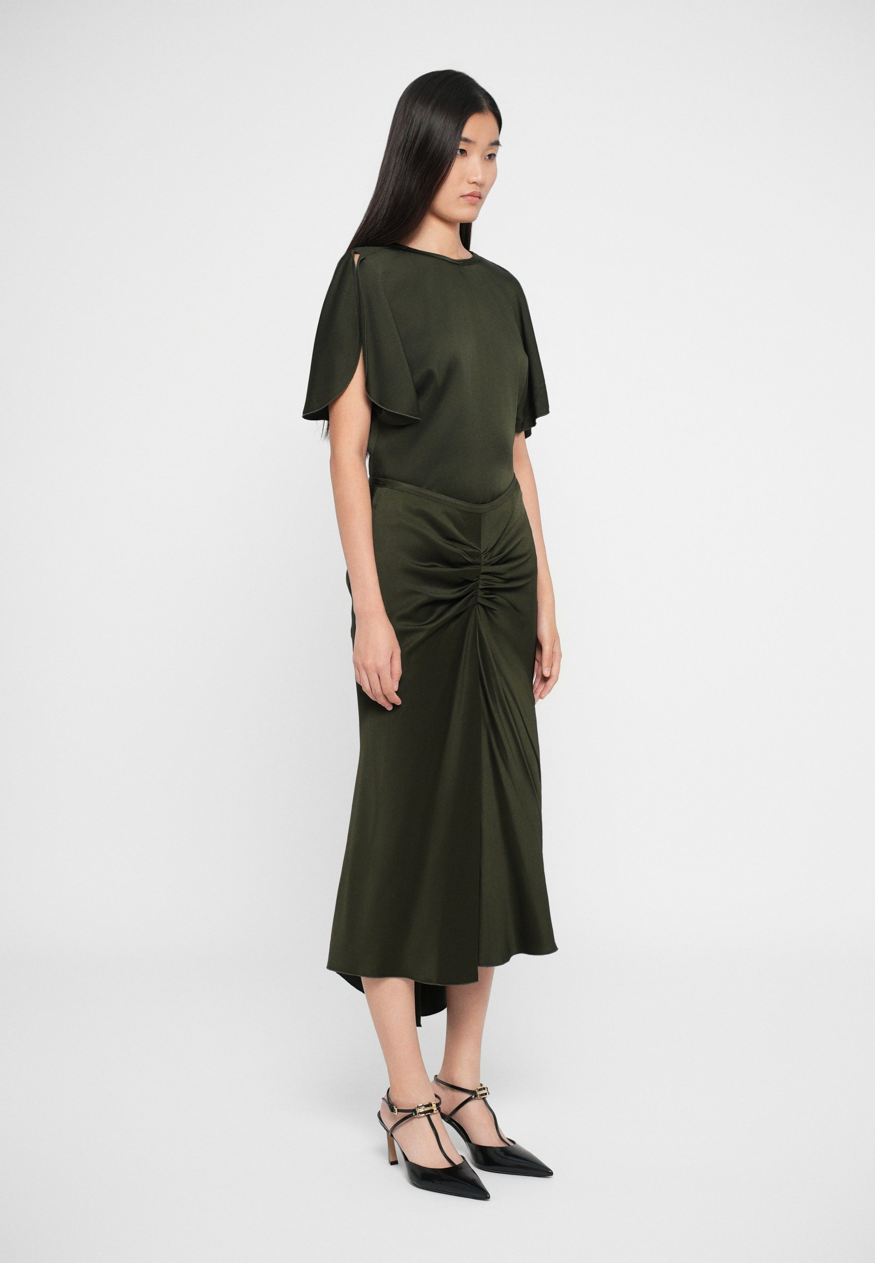 Victoria Beckham BELLA - Gonna a trapezio - verde oliva scuro