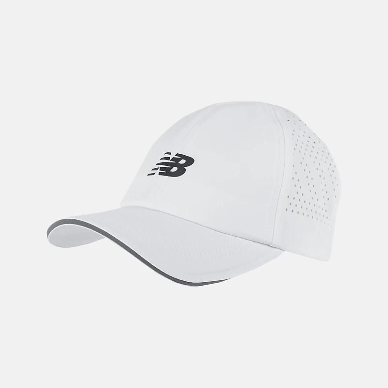 Unisex Laser Performance Run Hat 6 Panel - WHITE