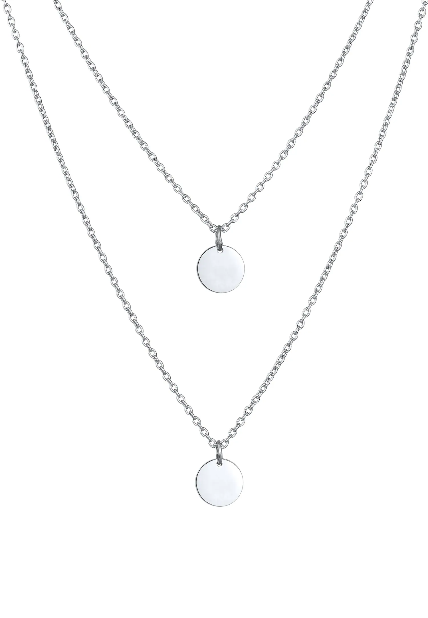 Elli Pendentif femme plaque geographique en argent massif 925