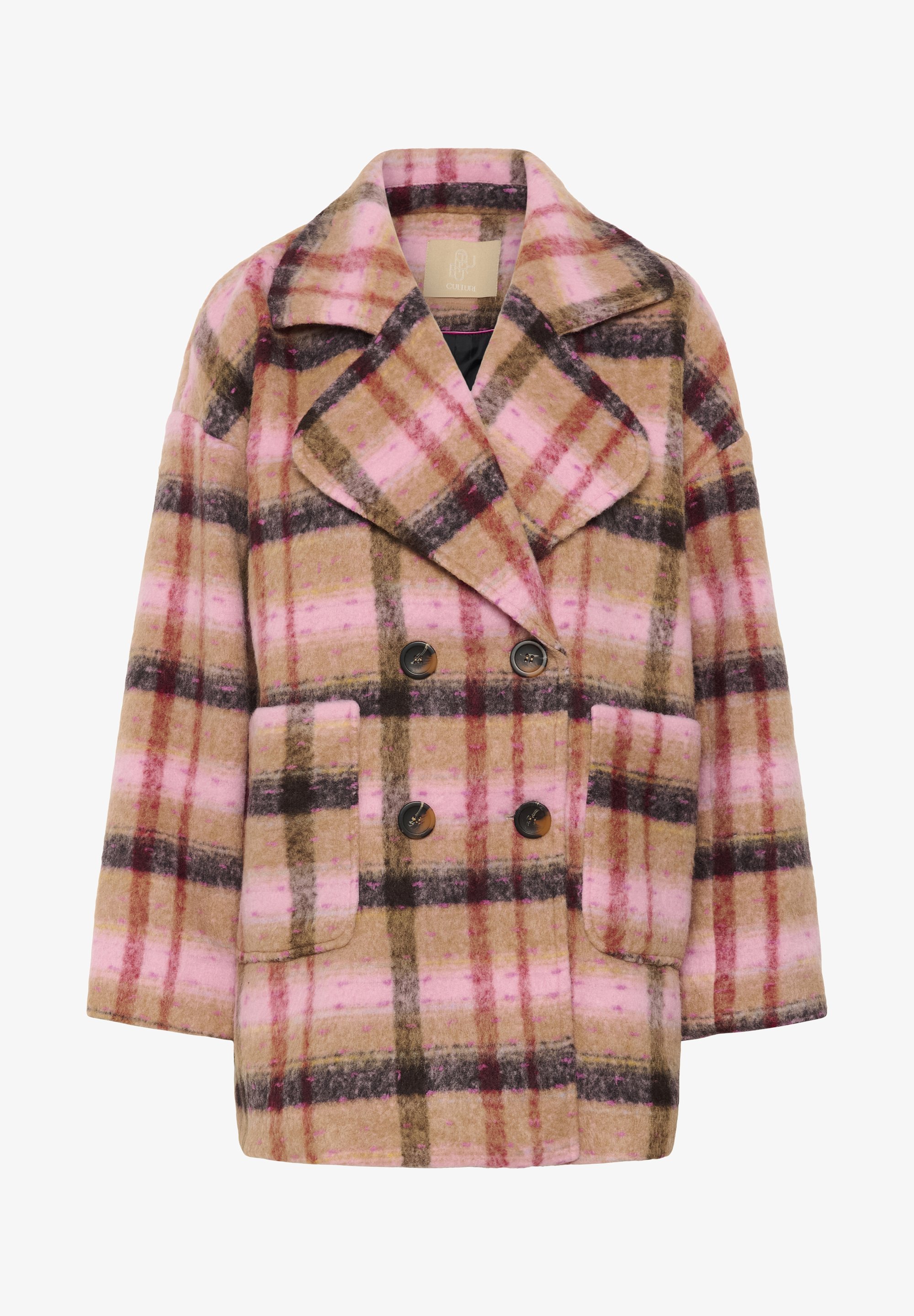 KORT KÅP - NYLONKOPP - Kåpe/frakk - brown red checkered