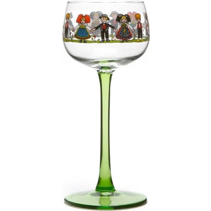 6 copas de vino alsacianas con diseño HANSI