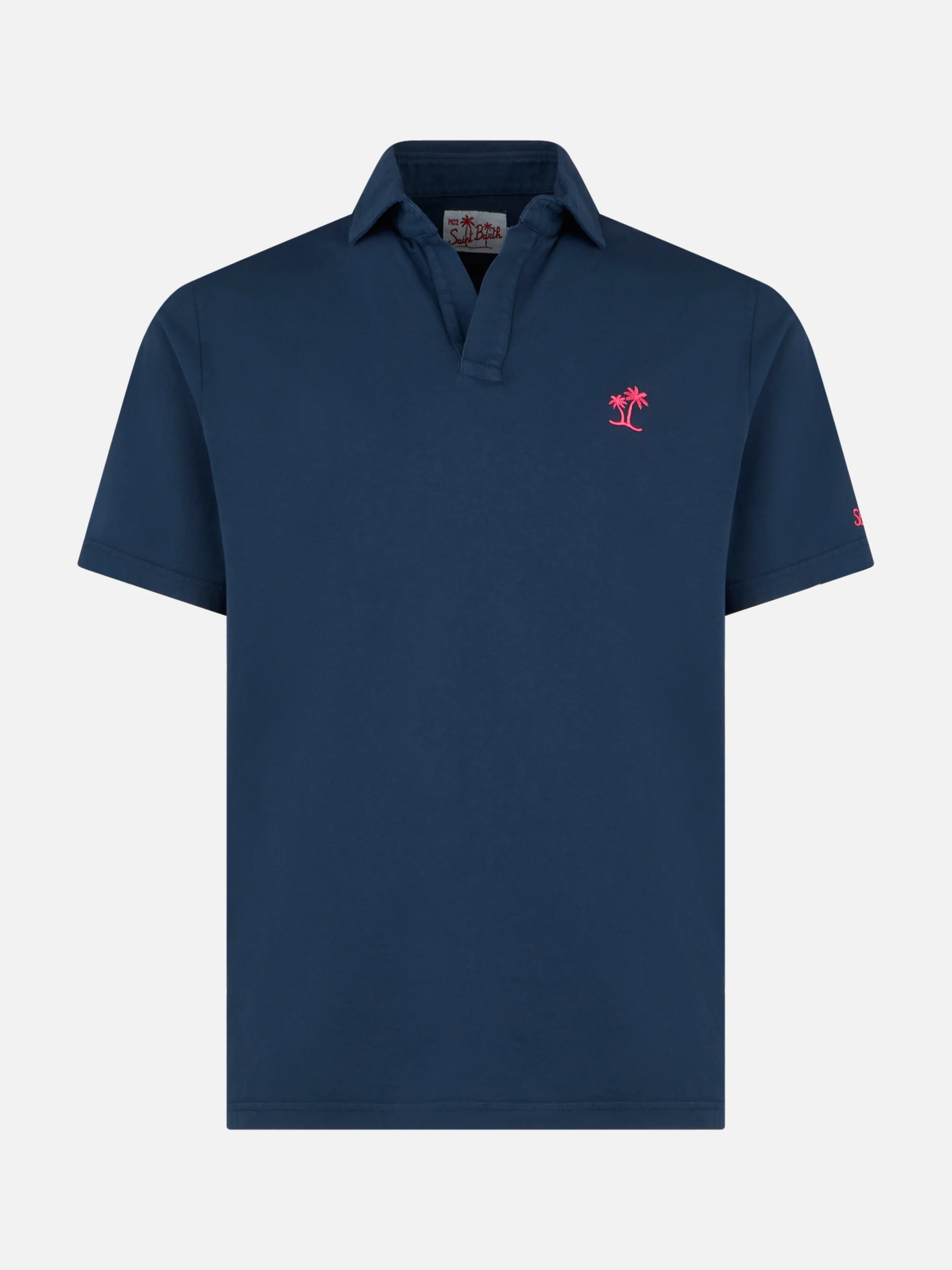 Herenpolo van marineblauw katoenjersey