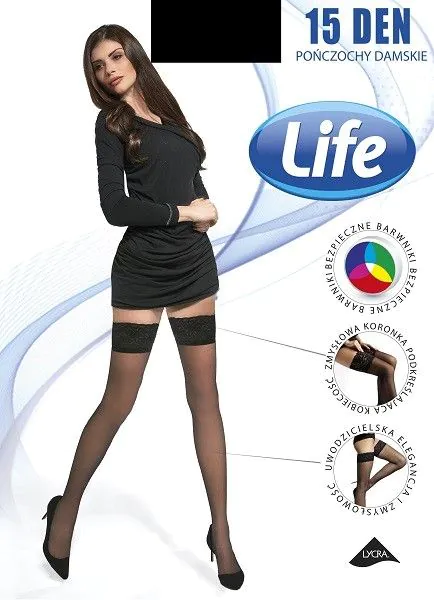 Life Pończochy samonośne Summer Comfort Nero Rozm.3/4 15