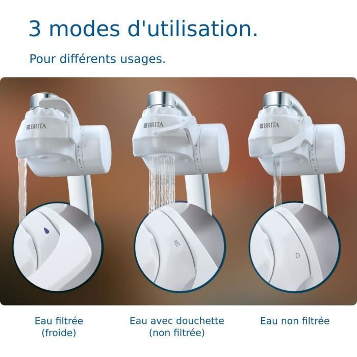 BRITA ON TAP Water Filtration System - Up to 4 months of filtered water - 3 operating modes - 5 adapters included