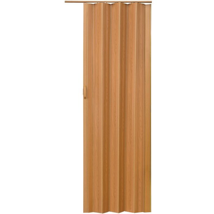Door - TECTAKE - Double-walled PVC accordion door with sliding handle - Walnut