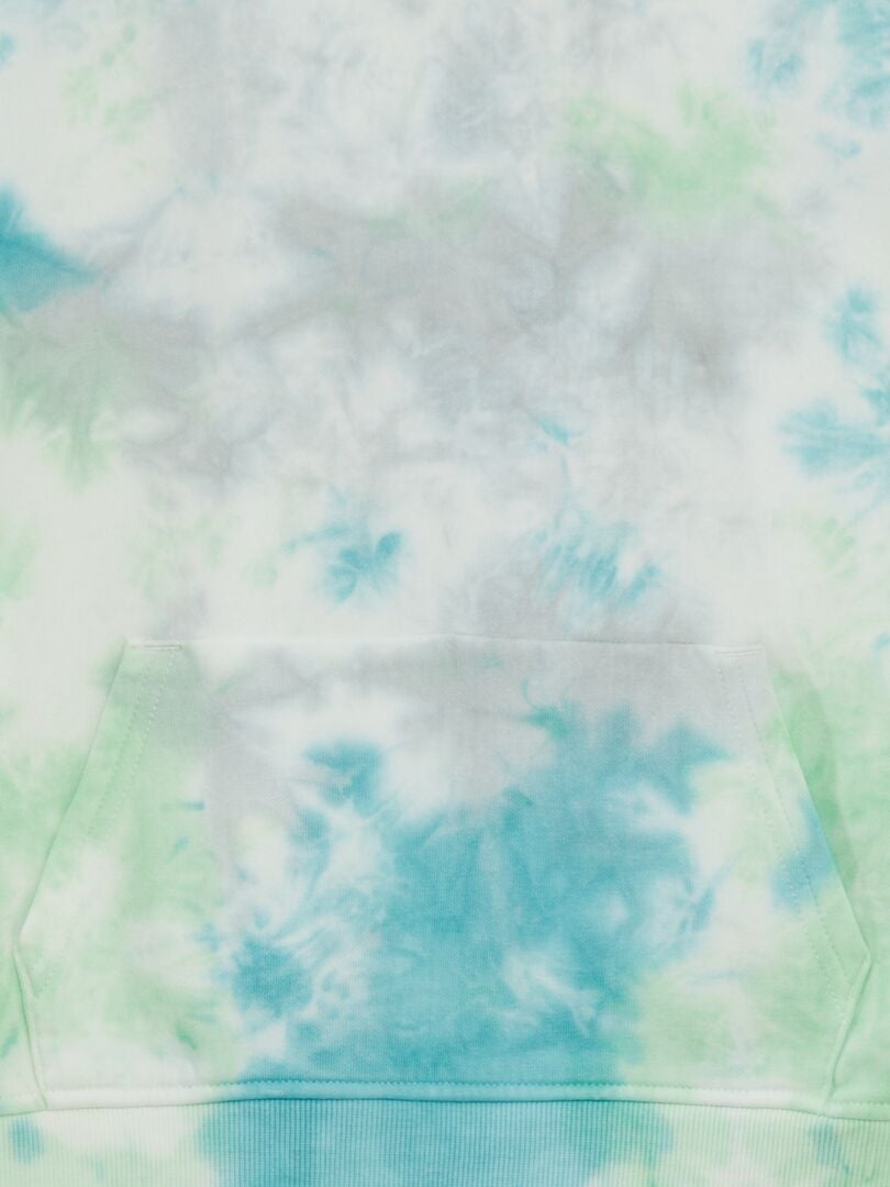 Sudadera con capucha teñida con la técnica tie-dye - VERDE