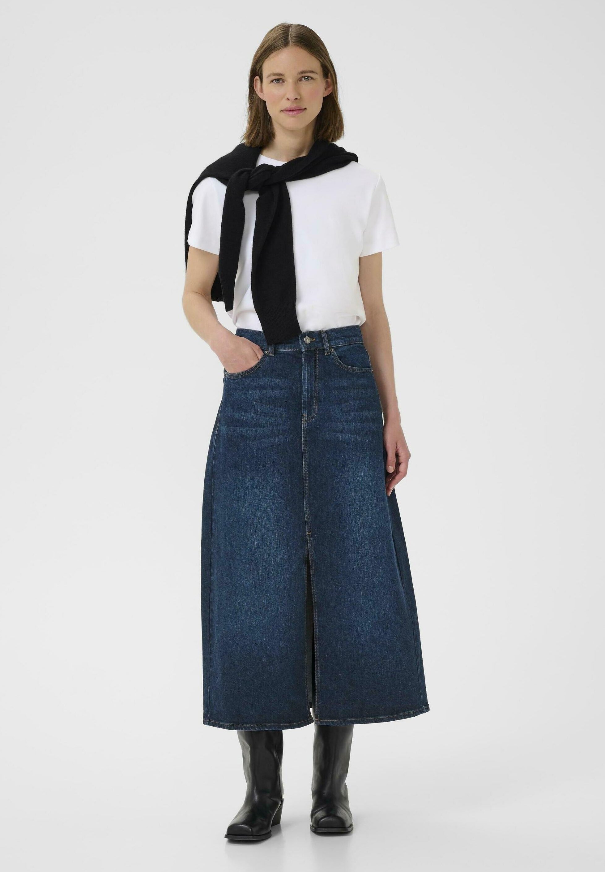 InWear A-lijn rok - donkerblauwe denim