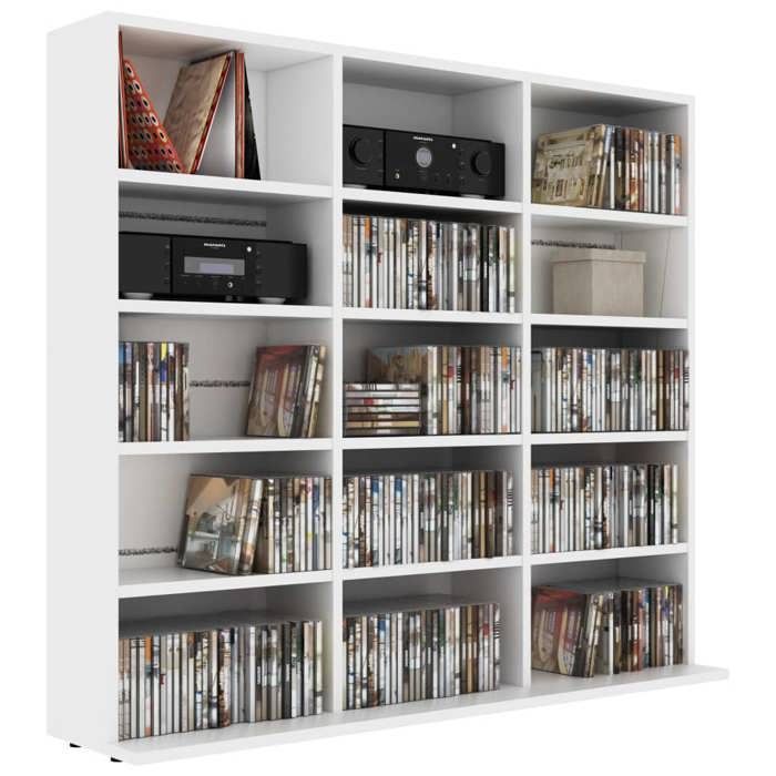 Mueble para CD CLOUD - Librería blanca 102x23x89,5 cm Madera de ingeniería CHYNEW1648842