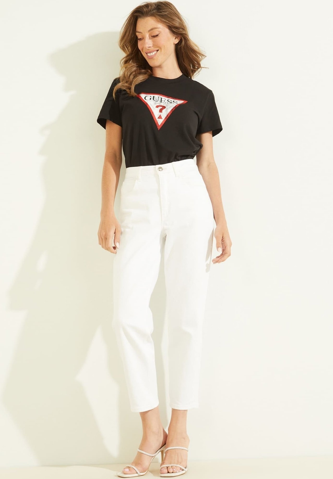 Guess CLASSIC LOGO TEE - Bedrucktes T-Shirt - Schwarz