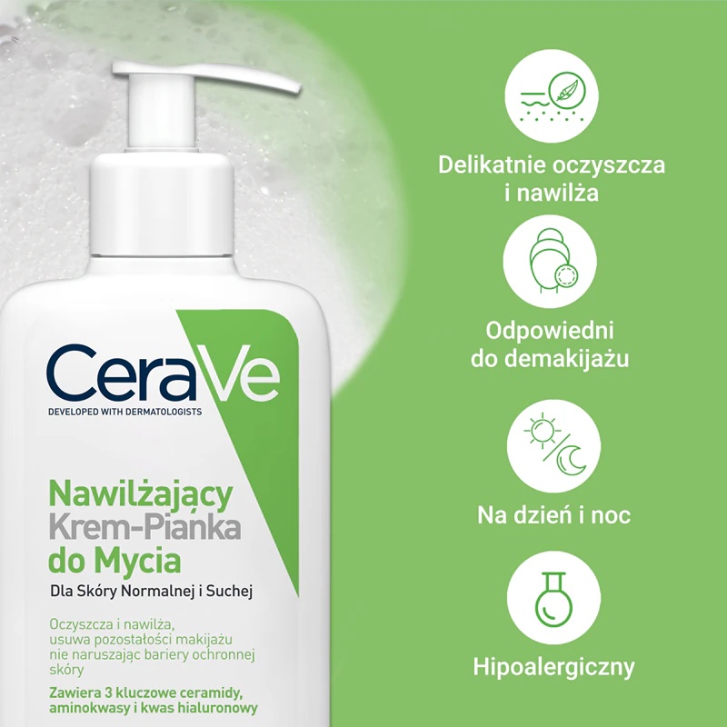 CeraVe Cleansers vlažilna čistilna pena za normalno do suho kožo