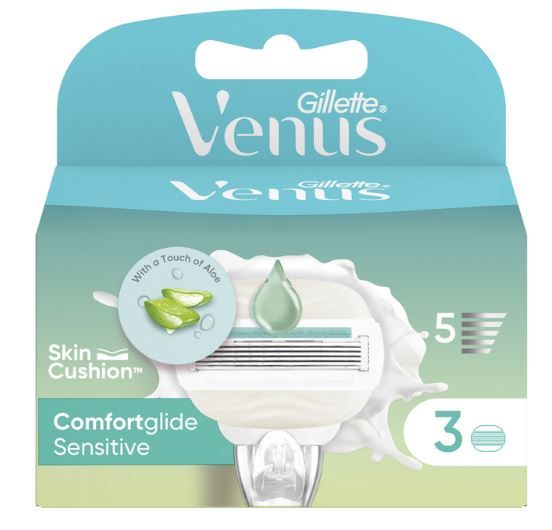 „Venus Comfortglide Sensitive“ keičiami peiliukai Moteriški skutimosi peiliukai