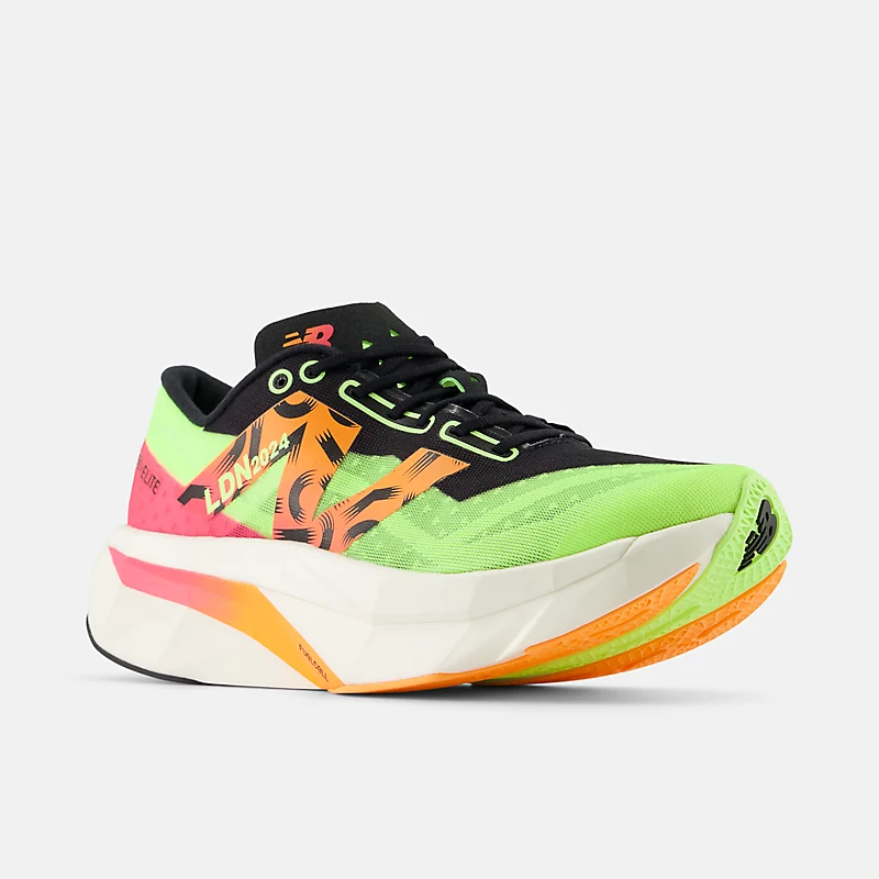 Damskie buty TCS London Marathon FuelCell SuperComp Elite v4 – vibiellona limonka, jaskrawe mango og neonowy róż