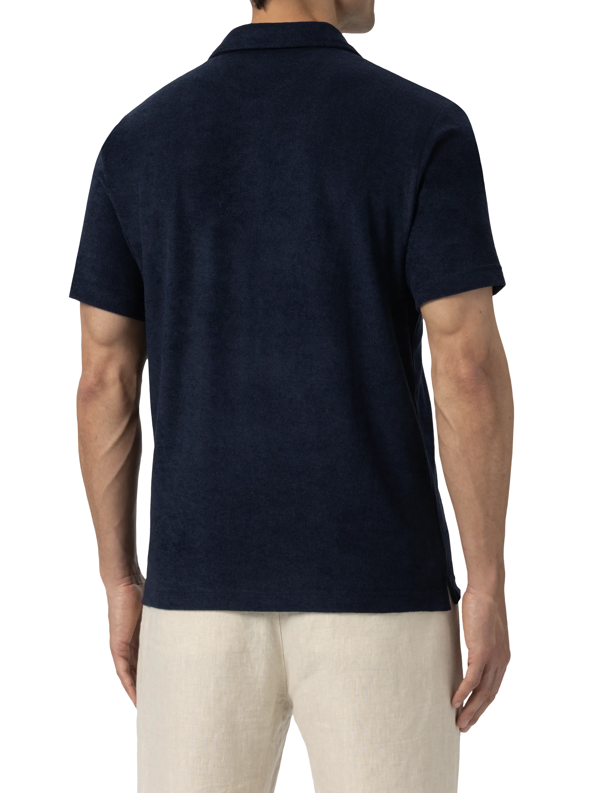 Jeremy Polo in marineblauwe badstof