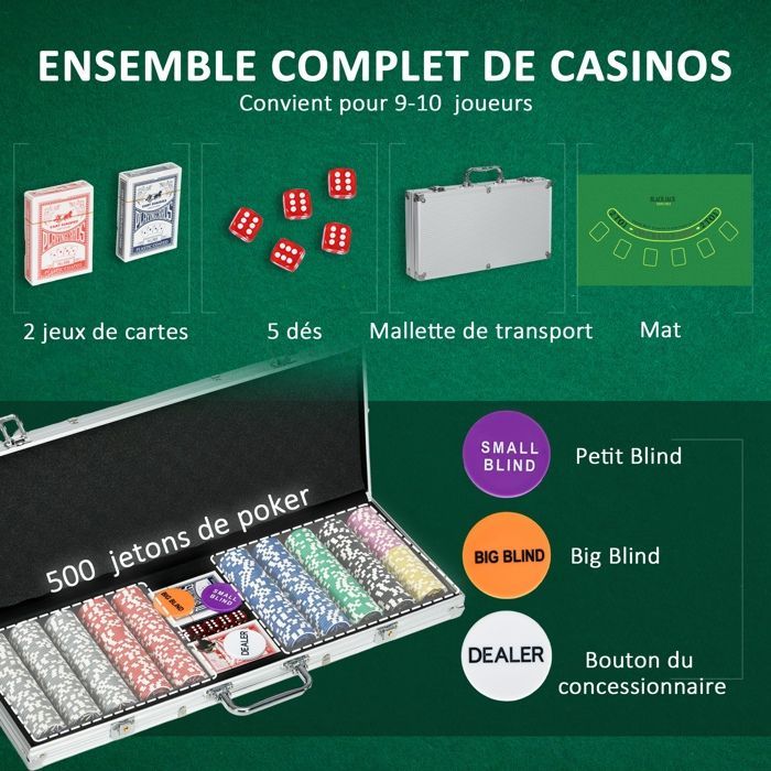 SPORTNOW Aluminum Poker Case 56x23.5x6.5cm Silver