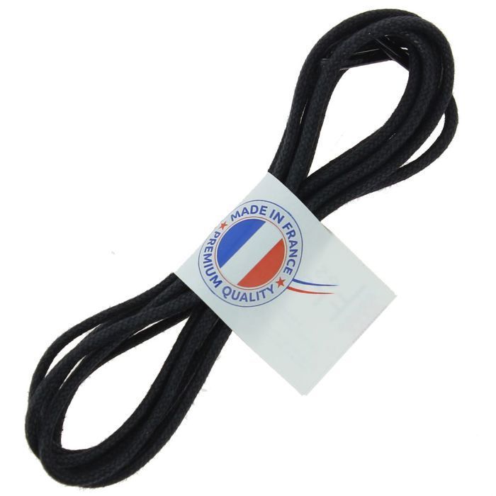 French Shoelaces - Round and thick shoelaces - 3mm - Black - 110cm Unisex -