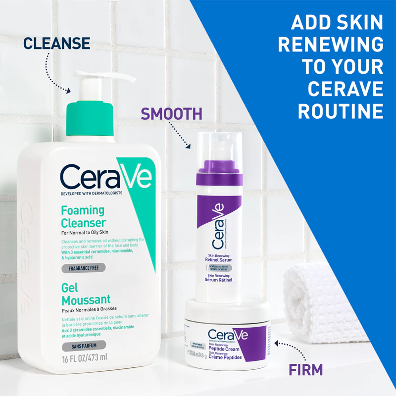 Regeneračný nočný krém CeraVe Skin Renewing Peptide Night Cream, ktorý obnovuje hustotu pleti