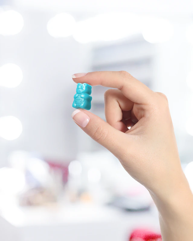 Výživový doplnok SugarbearPRO® Hair Vitamins vo forme gumových medvedíkov pre pevnejšiu pokožku a krásne vlasy
