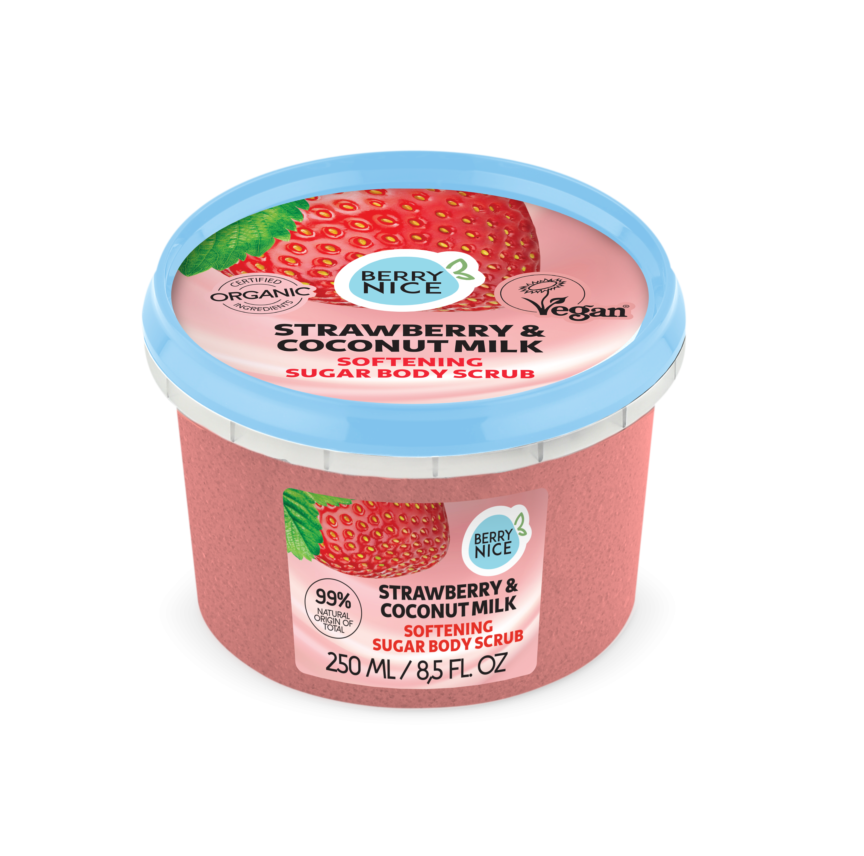 Zjemňujúci telový peeling s jahodami a kokosom Telové peelingy