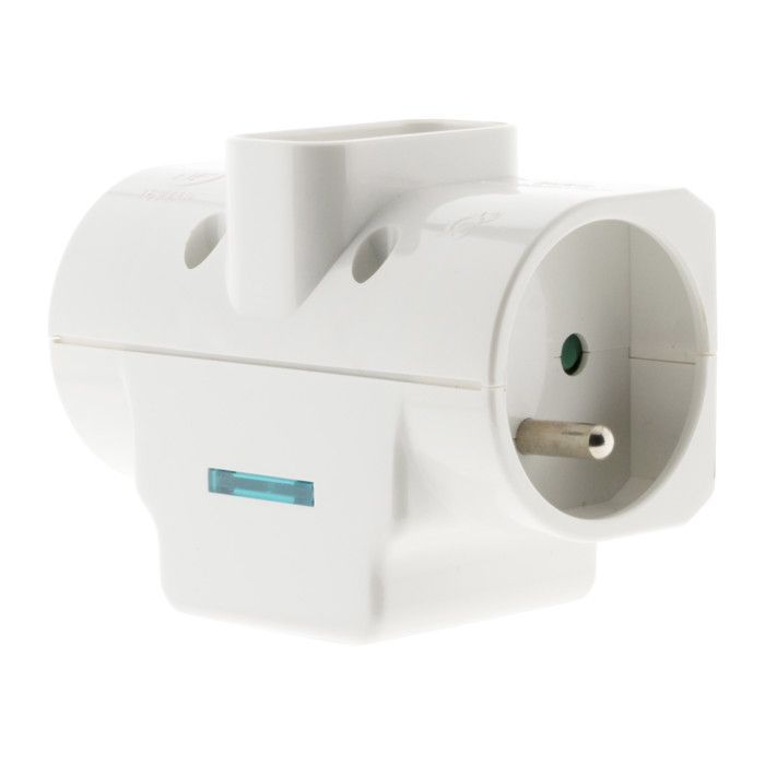 Protector de sobretensión triple 2x16A 2P+E + 1x6A 2P - Blanco - Zenitech