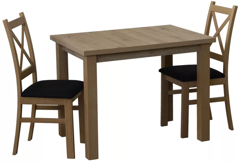 Komplet stół 100x70 z 2 krzesłami M016-2 Dąb Artisan