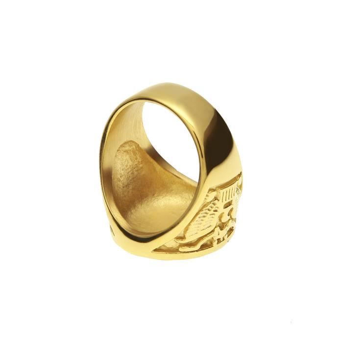 Bague pour homme en or jaune 18 carats avec motif ancre Taille 59