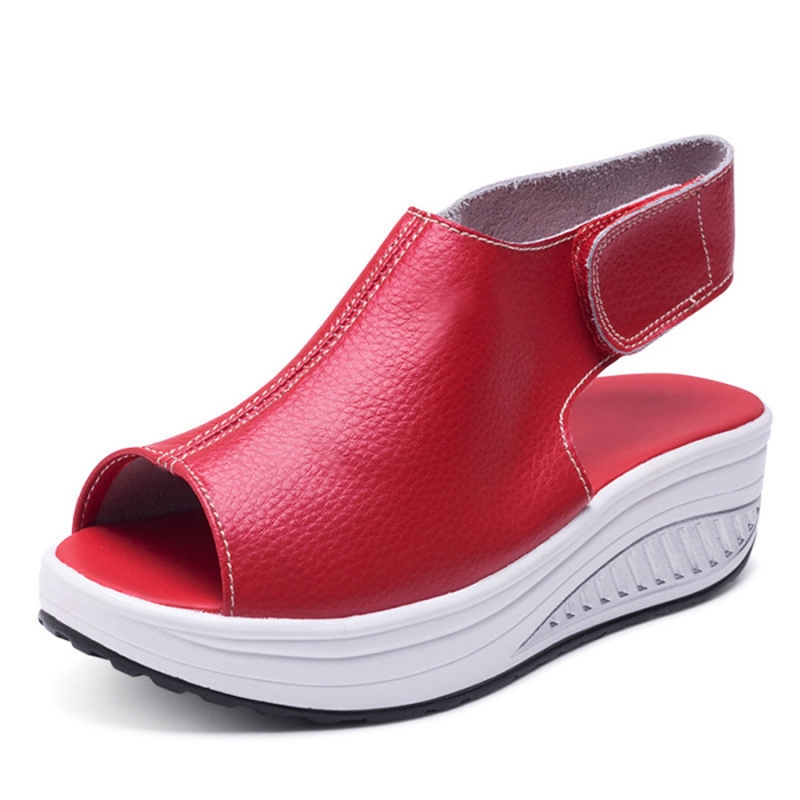 Sandales d'été femme 2021 en cuir à talon compensé et bout pointu, style sandale femme