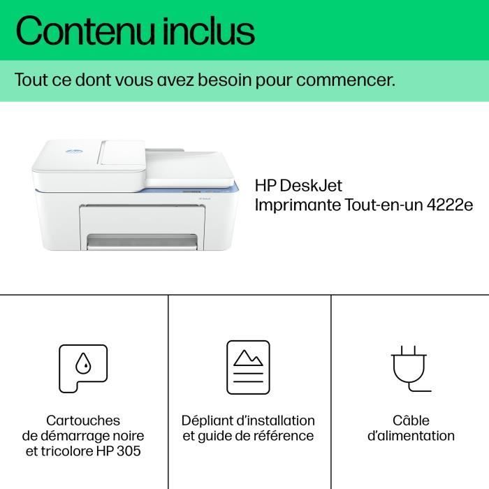 HP Deskjet 4222e All-in-One Color Inkjet Printer with Copy and Scan - 3 months of Instant Ink included with HP+