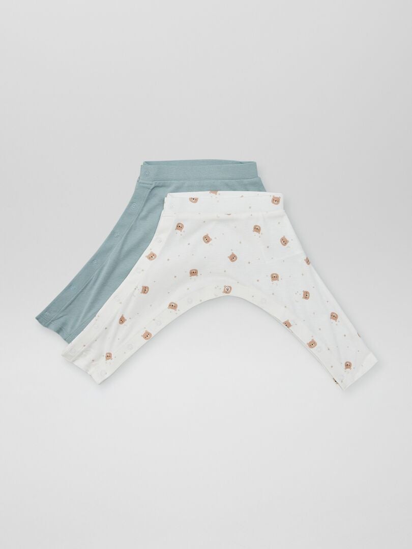 Conjunto de 2 leggings com fecho de pressão - Super fáceis de usar - AZUL