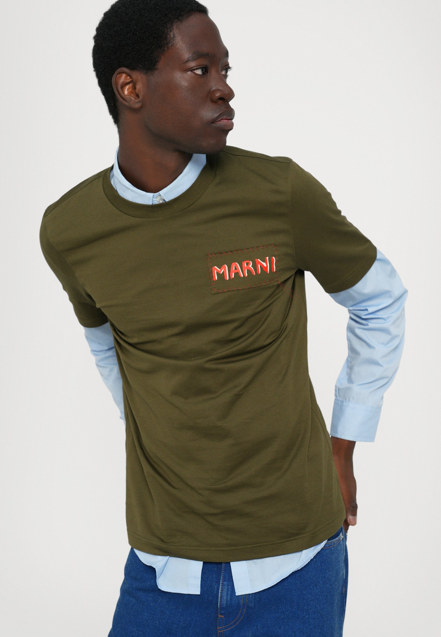 T-shirt imprimé Marni - sauge foncée