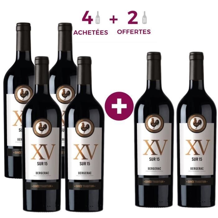 Xv Sur 15 Cuvée Tradition 2020 AOP Bergerac - Vin rouge du Sud Ouest x6