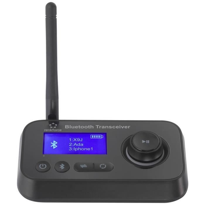 Émetteur/récepteur Bluetooth - RENKFORCE - RF-BTR-210 - Bluetooth 5.0 - Portée 10 m - Écran LCD 1,8