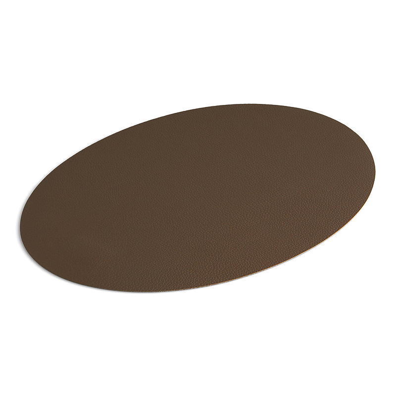 Hjemmebordmatte 33x43 cm oval lys brun