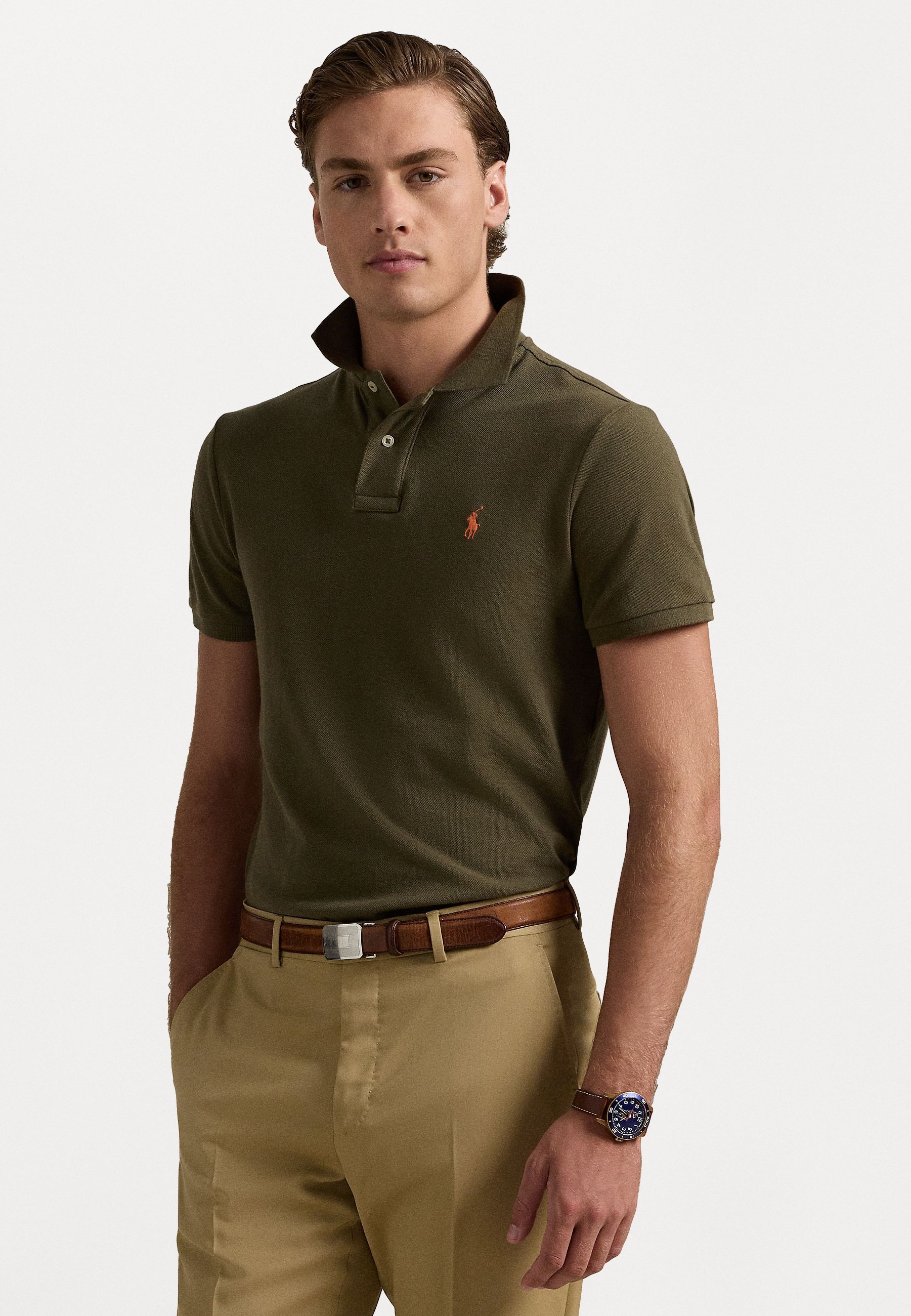 Polo Ralph Lauren HET ICONISCHE MESH POLOSHIRT - Poloshirt - canopy olive