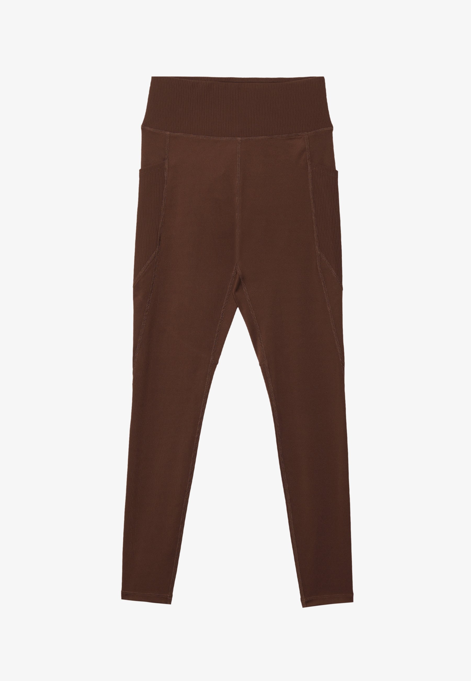 Leggings Even&Odd Active ESSENTIAL LONGUEURS TAILLE HAUTE AVEC POCHE LATÉRALE - Leggings - marron foncé