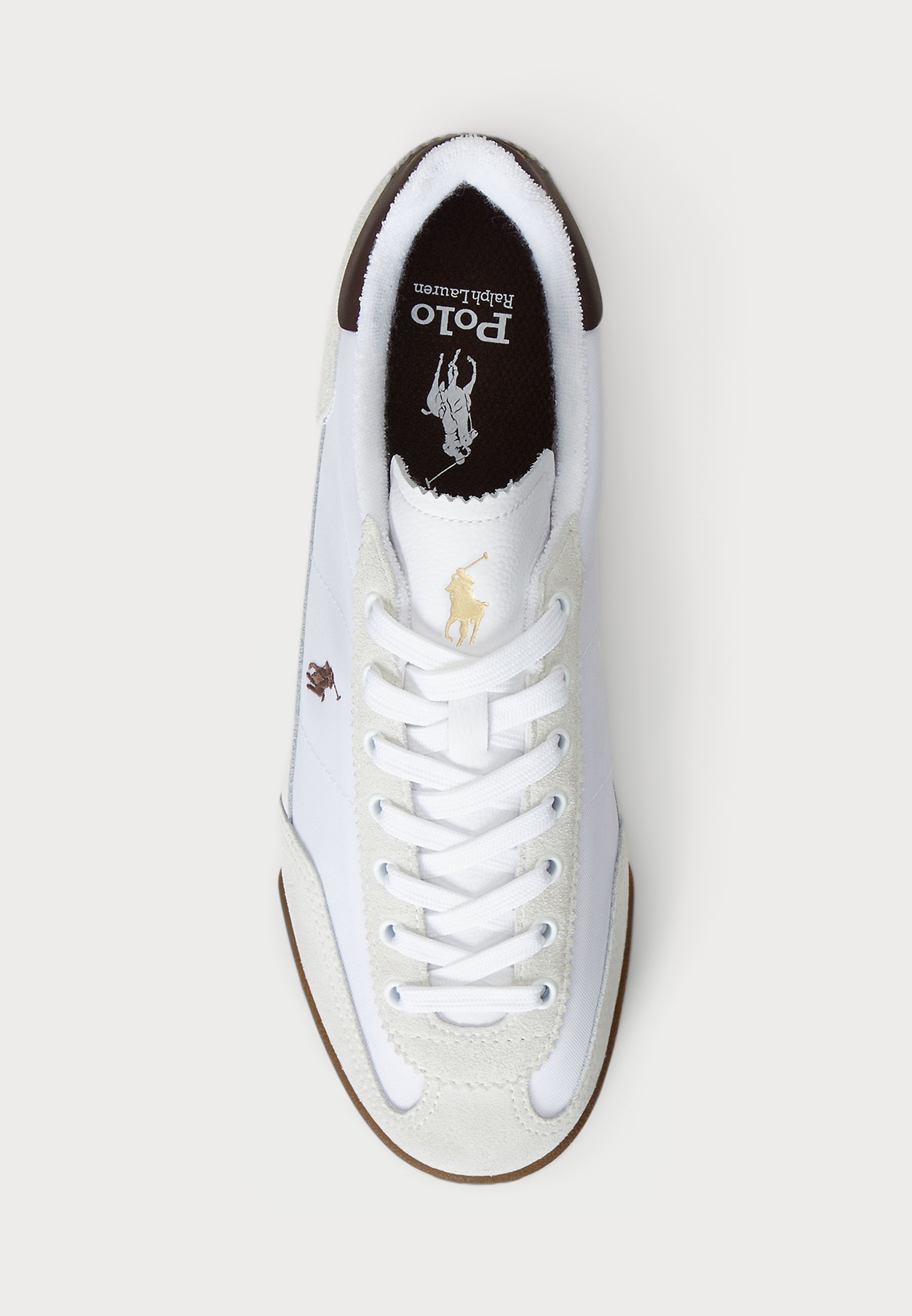 Polo Ralph Lauren HESTER Sneaker aus Wildleder und Canvas, Unisex – Sneaker – weiß/dunkelbraun