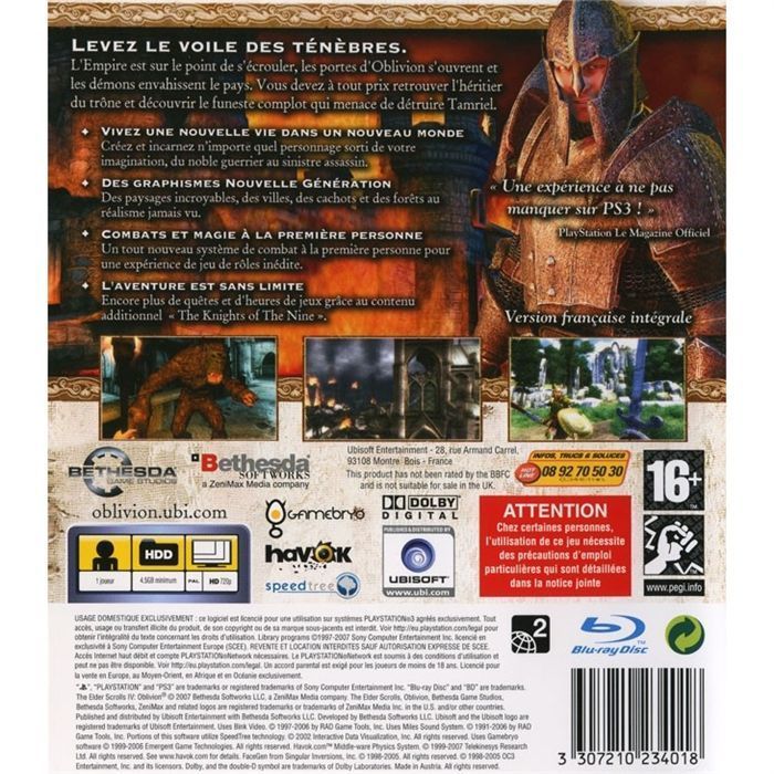 THE ELDER SCROLL 4: OBLIVION / GIOCO PER CONSOLE PS3