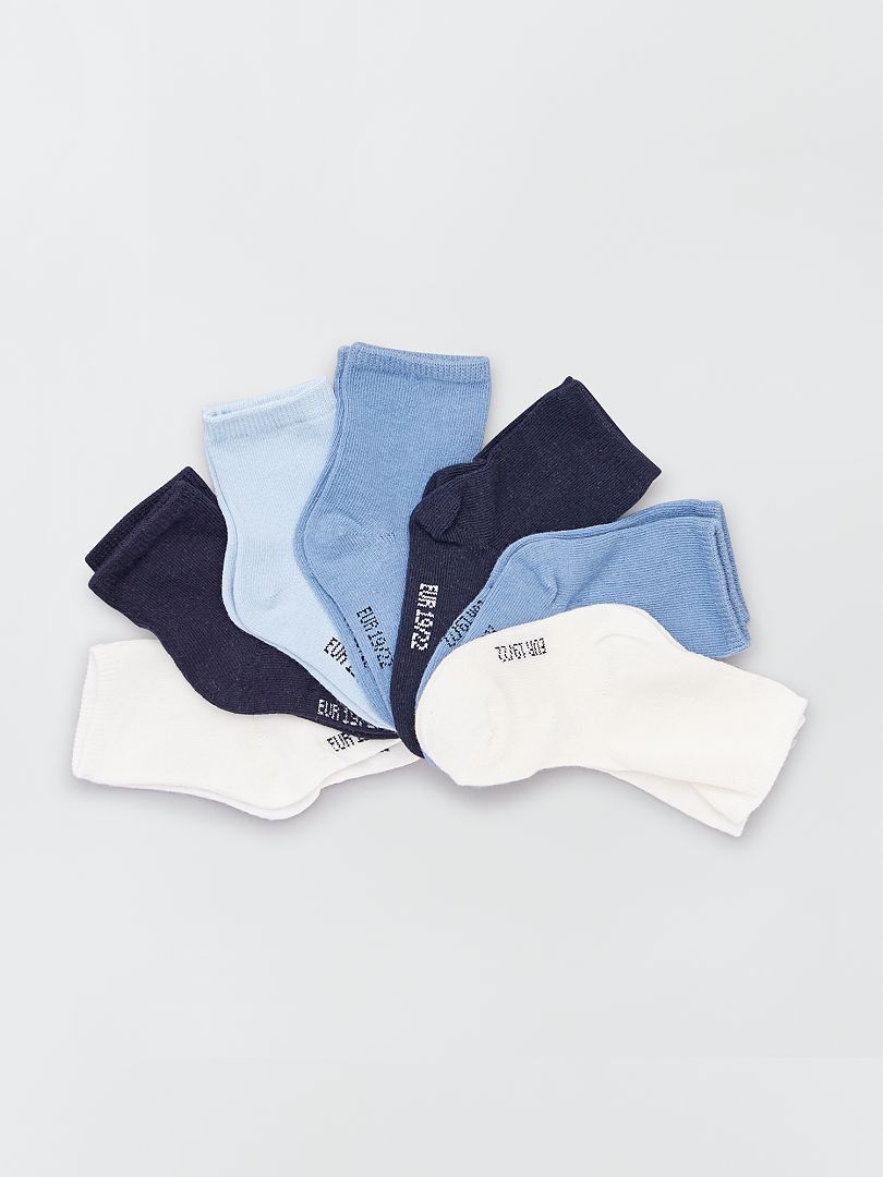 Set van 7 paar milieuvriendelijke sokken - BLAUW