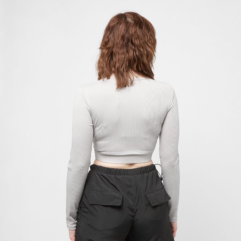Langärmliges Crop-Top mit V-Ausschnitt