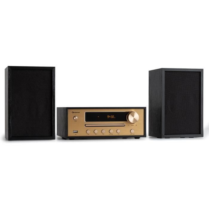 Sistema HiFi - Auna - Berklee - Bluetooth - Altavoces estéreo - FM MP3 USB - Negro