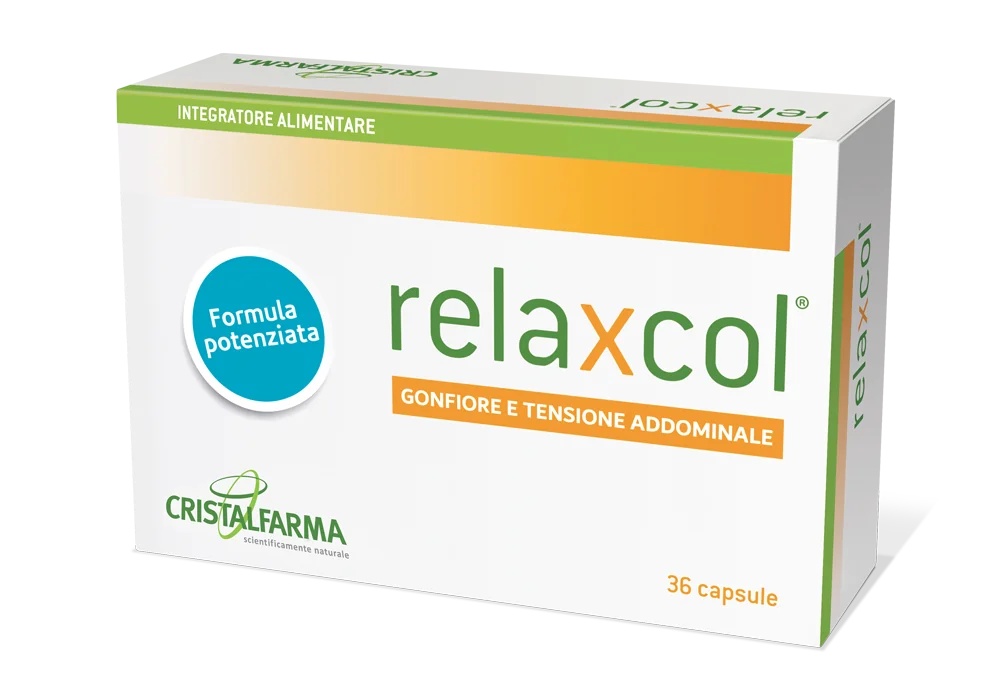 CRISTALFARMA Relaxcol 36 gélules Complément alimentaire contre les ballonnements et les tensions abdominales