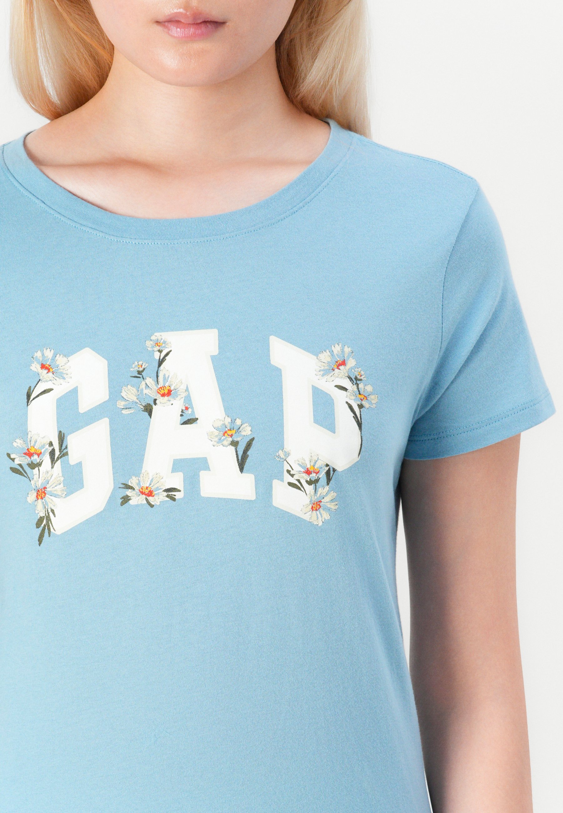 T-shirt con logo GAP - T-shirt stampata - blu pietra