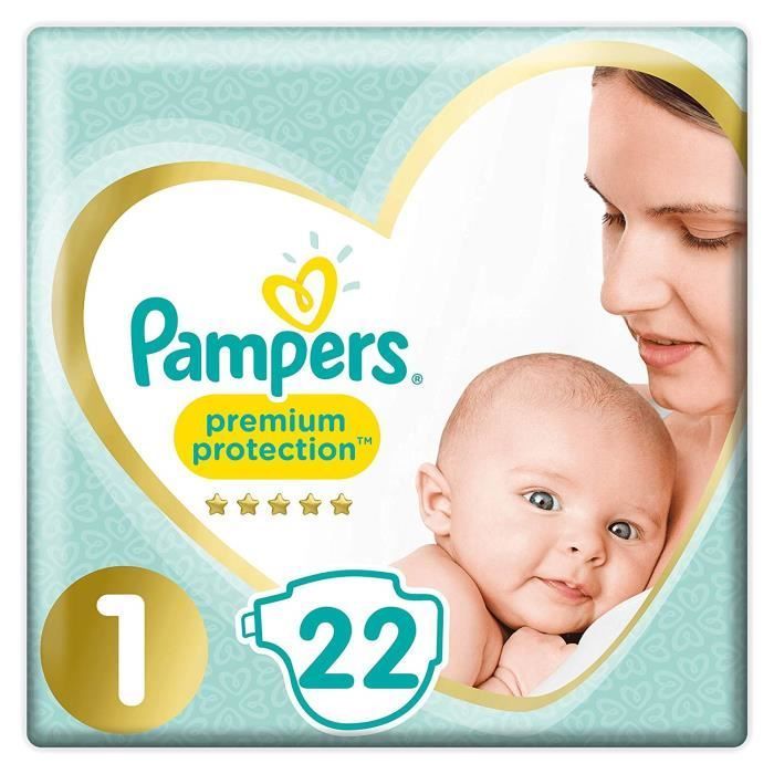 Pampers New Baby Diapers Size 1 (2-5 kg) - Pack Small (x22 diapers) - Pampers Premium Protection - White